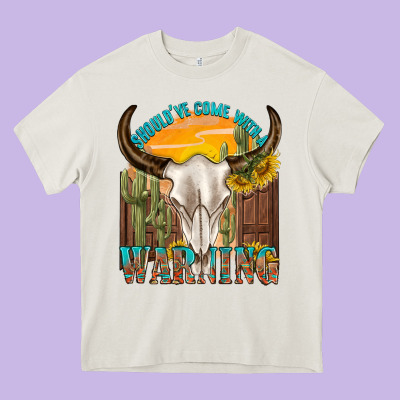 Shouldve Come With A Warning Heavy Core Tee Designed By Texasbilliewilder