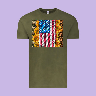 American Realistic Flag Vintage Tee Designed By Adodesignshop