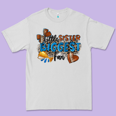 Little Sister Biggest Fan Football Premium Tee Designed By Zillion Design Studio