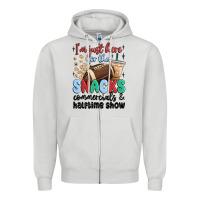 Dove Grey im just here for the snacks commercials and  halftime show Zipper Hoodie - MaliasSmallBusiness