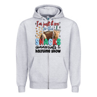 Heather Grey im just here for the snacks commercials and  halftime show Zipper Hoodie - MaliasSmallBusiness
