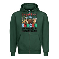 Sports Green im just here for the snacks commercials and  halftime show Zipper Hoodie - MaliasSmallBusiness