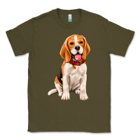 Army Green beagle Classic Tee - Artiststas