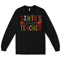 Black santa's favorite teacher Long Sleeve Tee - Jasminsmagicworld