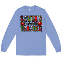 Colony Blue santa's favorite teacher Long Sleeve Tee - Jasminsmagicworld