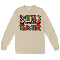 Mushroom santa's favorite teacher Long Sleeve Tee - Jasminsmagicworld
