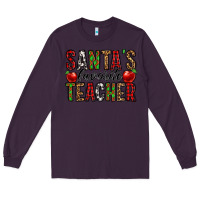 Plum santa's favorite teacher Long Sleeve Tee - Jasminsmagicworld