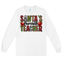 White santa's favorite teacher Long Sleeve Tee - Jasminsmagicworld