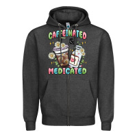 Charcoal Heather caffeinated and medicated Zipper Hoodie - MaliasSmallBusiness