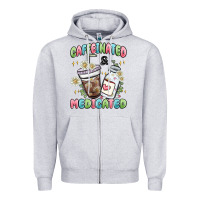 Heather Grey caffeinated and medicated Zipper Hoodie - MaliasSmallBusiness