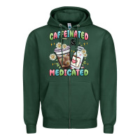 Sports Green caffeinated and medicated Zipper Hoodie - MaliasSmallBusiness