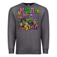 Charcoal Heather mardi gras monster truck Premium Sweatshirt - LillyAllenDesigns