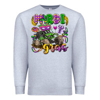 Heather Grey mardi gras monster truck Premium Sweatshirt - LillyAllenDesigns