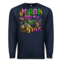 Navy mardi gras monster truck Premium Sweatshirt - LillyAllenDesigns