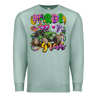 Seafoam mardi gras monster truck Premium Sweatshirt - LillyAllenDesigns