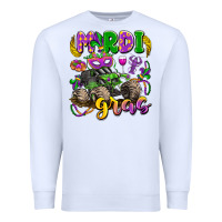 White mardi gras monster truck Premium Sweatshirt - LillyAllenDesigns
