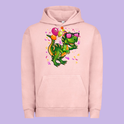 Birthday T Rex Pink Urban Hoodie Designed By Cowgirlartshop