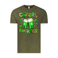 Vintage Olive cheers fuckers Vintage Tee - Artiststas