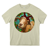 Mossy Farm Goat Christmas Heavy Core Tee - RanaPortraitStore