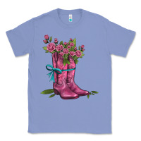Colony Blue valentines day western boots and roses Classic Tee - AdoDesignShop