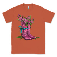 Copper valentines day western boots and roses Classic Tee - AdoDesignShop