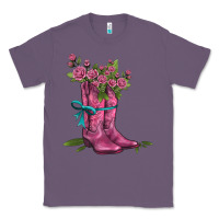 Lavender valentines day western boots and roses Classic Tee - AdoDesignShop