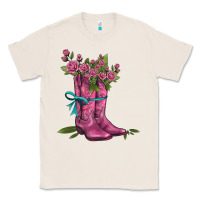 Natural valentines day western boots and roses Classic Tee - AdoDesignShop