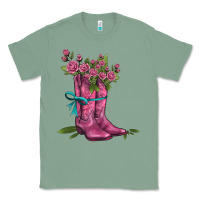 Sage valentines day western boots and roses Classic Tee - AdoDesignShop