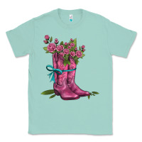 Seafoam valentines day western boots and roses Classic Tee - AdoDesignShop