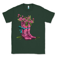 Sports Green valentines day western boots and roses Classic Tee - AdoDesignShop