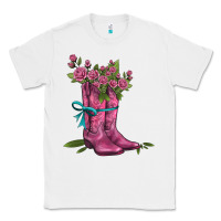 White valentines day western boots and roses Classic Tee - AdoDesignShop