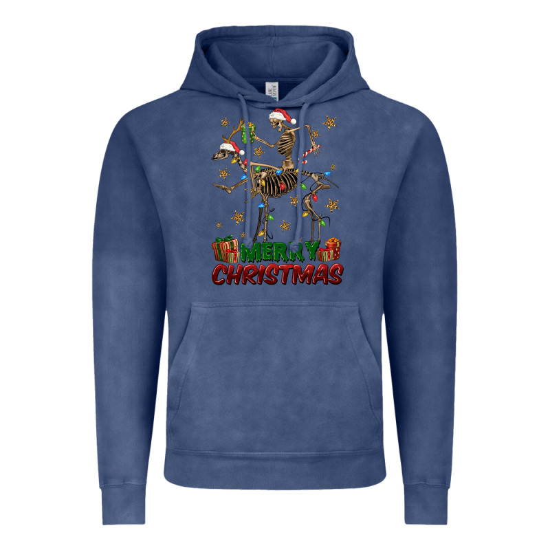 Merry Christmas Deer Skeleton Vintage Hoodie by FaDigitalArtStudio | Teevron