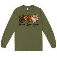 Army Green Peace Love Tigers Long Sleeve Tee - LillyAllenDesigns