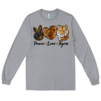 Heather Grey Peace Love Tigers Long Sleeve Tee - LillyAllenDesigns