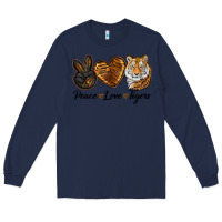 Navy Peace Love Tigers Long Sleeve Tee - LillyAllenDesigns