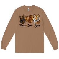 Toasted Coconut Peace Love Tigers Long Sleeve Tee - LillyAllenDesigns