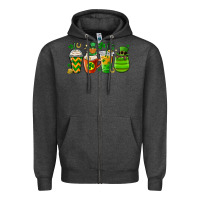 Charcoal Heather st. patricks day coffee cups Zipper Hoodie - MaliasSmallBusiness