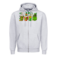 Heather Grey st. patricks day coffee cups Zipper Hoodie - MaliasSmallBusiness