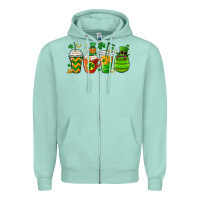 Seafoam st. patricks day coffee cups Zipper Hoodie - MaliasSmallBusiness