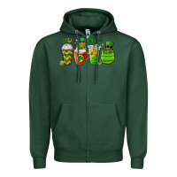 Sports Green st. patricks day coffee cups Zipper Hoodie - MaliasSmallBusiness