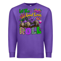 Purple let the good times roll with mardi gras monster tr Premium Sweatshirt - LillyAllenDesigns