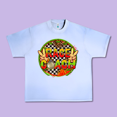 Race Coach With Leopard And Peace Hand Urban Heavy Tee Designed By Adodesignshop