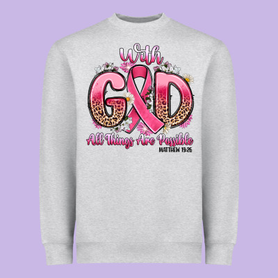 Breast Cancer With God All Things Are Possible Heavyweight Sweatshirt Designed By Artiststas