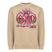 Mushroom breast cancer with god all things are possible Heavyweight Sweatshirt - Artiststas