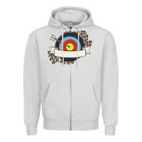 Dove Grey custom name archery Zipper Hoodie - MaliasSmallBusiness