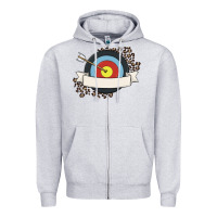 Heather Grey custom name archery Zipper Hoodie - MaliasSmallBusiness