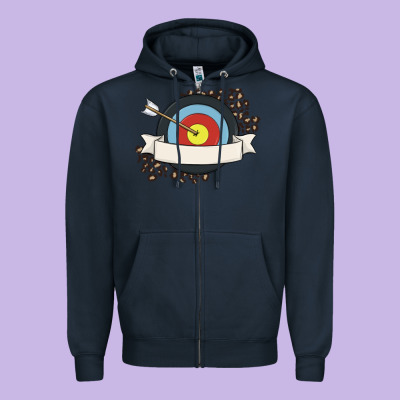 Custom Name Archery Zipper Hoodie Designed By Maliassmallbusiness