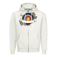 Oatmeal Heather custom name archery Zipper Hoodie - MaliasSmallBusiness