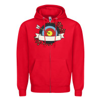 Red custom name archery Zipper Hoodie - MaliasSmallBusiness