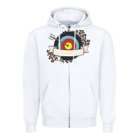 White custom name archery Zipper Hoodie - MaliasSmallBusiness